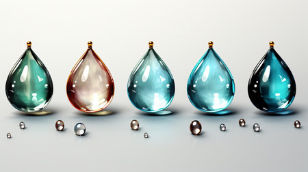 realistic water droplets background.の素材