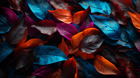 A colorful leaf pattern.の素材