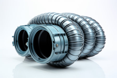 Duct Hose on white background. A high quality image created with generative Ai.の素材