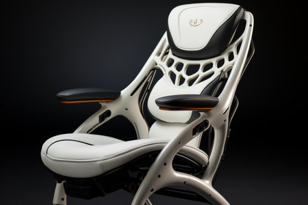 Back Support Chair on white background.A high quality image making by generative ai.の素材