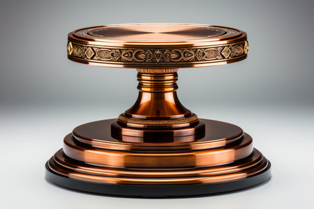 Metal Podium on white background. A high quality image making by generative ai.の素材