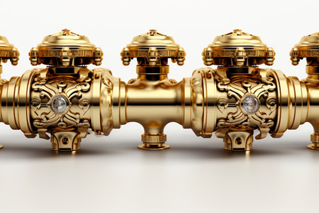 Astral Agricultural Pipes on white background. A high quality image making by generative ai.の素材