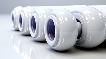 Fiberglass Pipes on white background. A high quality image making by generative ai.の素材