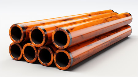 Kisan Casing Pipes on white background. A high quality image making by generative ai.の素材
