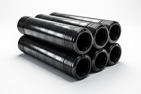 Eonn Plast Hdpe Pipes on white background. A high quality image making by generative ai.の素材