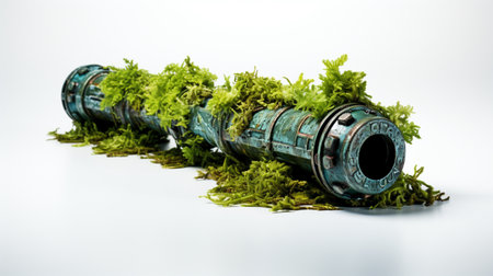 Garden Pipe on white background. A high quality image making by generative ai.の素材