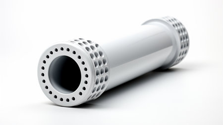 Porous Pipe on white background. A high quality image making by generative ai.の素材