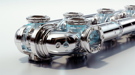 Ppr Pipes on white background. A high quality image making by generative ai.の素材