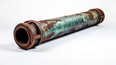 Waste Pipe on white background. A high quality image making by generative ai.の素材