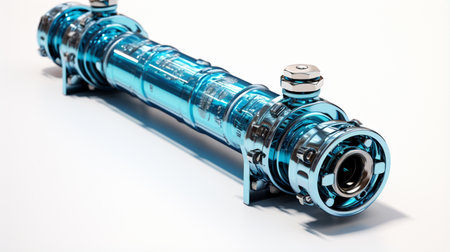 Water Supply Pipe on white background. A high quality image making by generative ai.の素材