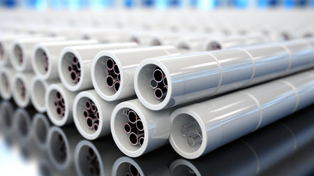 Upvc Plumbing Pipes on white background. A high quality image making by generative ai.の素材