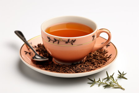 Blended Tea on white background. A high quality image making by generative ai.の素材