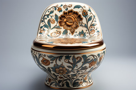 Indian Toilet Seat on white background. A high quality image making by generative ai.の素材