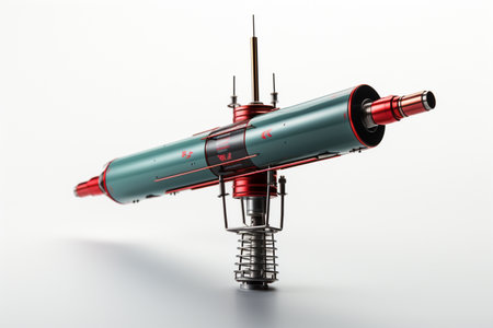 Broadcast Antenna on white background. A high quality image making by generative ai.の素材