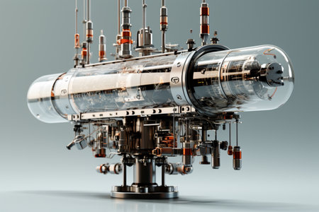 Broadcast Antenna on white background. A high quality image making by generative ai.の素材