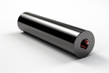 Ferrite Rod Core on white background. A high quality image making by generative ai.の素材