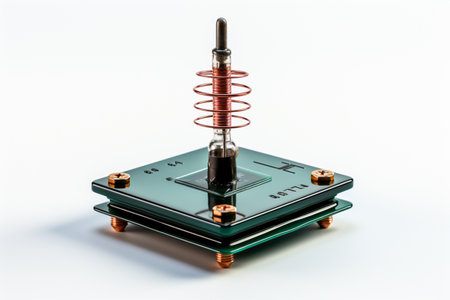 Omnidirectional Antenna on white background. A high quality image making by generative ai.の素材