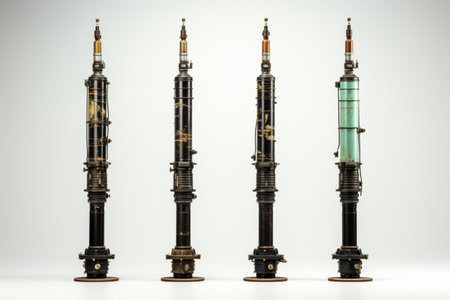 Pneumatic Telescopic Masts on white background. A high quality image making by generative ai.の素材