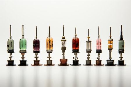 Mobile Antennas on white background. A high quality image making by generative ai.の素材