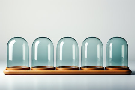 Bell Jars on white background. A high quality image making by generative ai.の素材