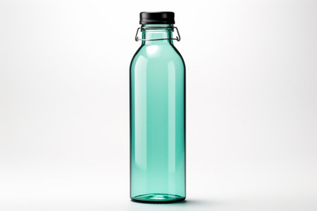 Glass Water Bottle on white background. A high quality image making by generative ai.の素材