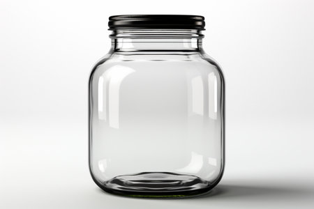 Glass Canister on white background. A high quality image making by generative ai.の素材