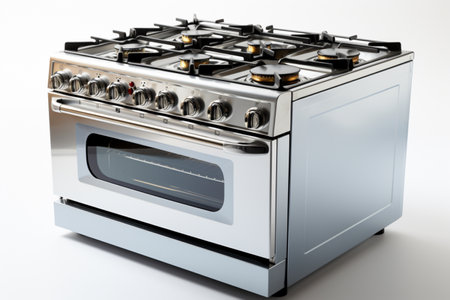 Gas Range on white background. A high quality image making by generative ai.の素材
