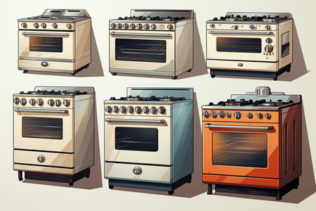 Cooker Set on white background. A high quality image making by generative ai.の素材