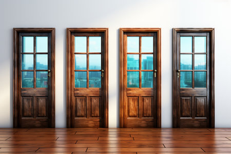 Door Frames on white background. A high quality image making by generative ai.の素材