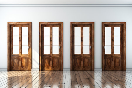 Door Frames on white background. A high quality image making by generative ai.の素材