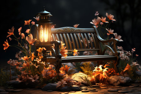 Garden Lighting. A high quality image making by generative ai.の素材