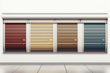 Rolling Shutters on white background. A high quality image making by generative ai.の素材