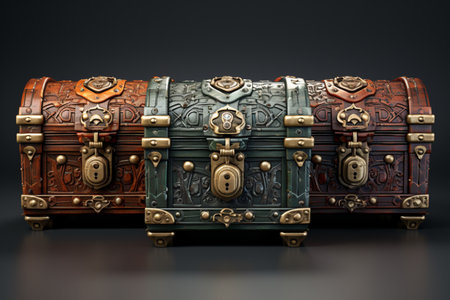 Storage Chests. A high quality image making by generative ai.の素材