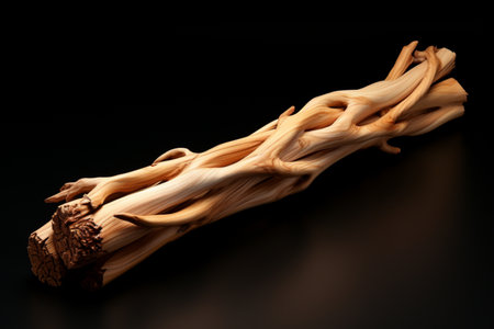 Sandalwood Handicraft on Black background. A high quality image making by generative ai.の素材