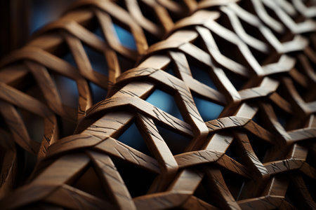 Wooden Lattice. A high quality image making by generative ai.の素材