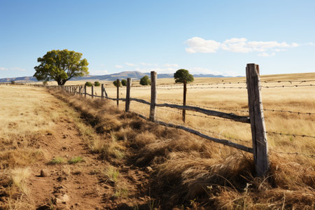 Agri Fencing. A high quality image making by generative ai.の素材