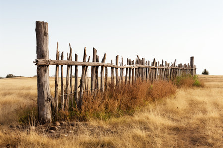 Fence Pole on white background. A high quality image making by generative ai.の素材