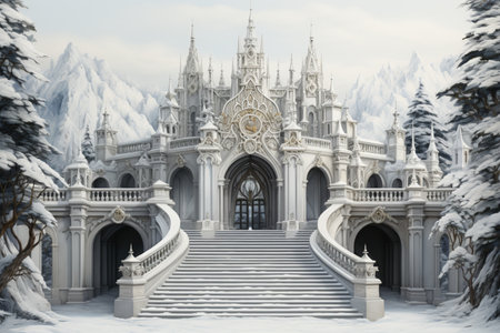 Marble Gate on white background. A high quality image making by generative ai.の素材