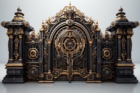 Gates on white background. A high quality image making by generative ai.の素材