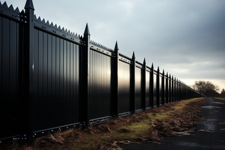 Security Fences on white background. A high quality image making by generative ai.の素材