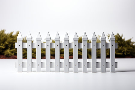 Pvc Fence on white background. A high quality image making by generative ai.の素材