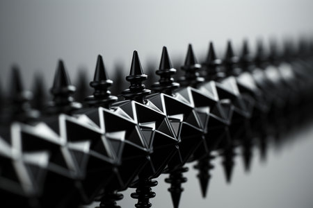Perimeter Fencing on white background. A high quality image making by generative ai.の素材