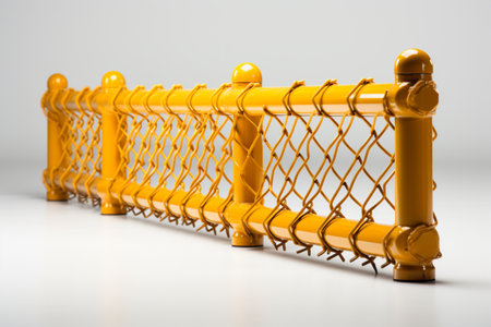Safety Fence on white background. A high quality image making by generative ai.の素材