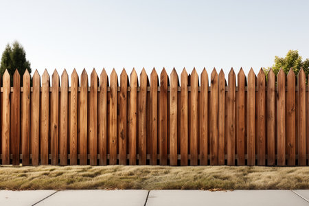 Wood Fence on white background. A high quality image making by generative ai.の素材