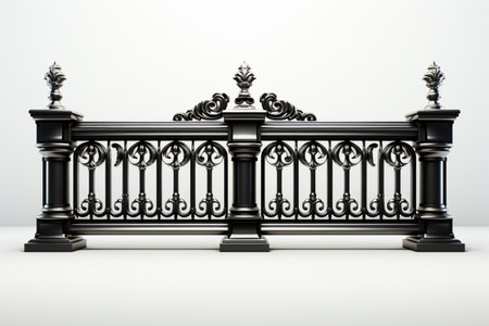 Stainless Steel Gate Grill on white background. A high quality image making by generative ai.の素材