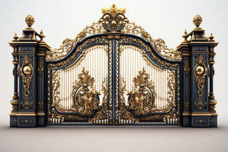 Security Gates on white background. A high quality image making by generative ai.の素材