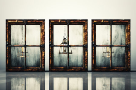 Window Grills on white background. A high quality image making by generative ai.の素材