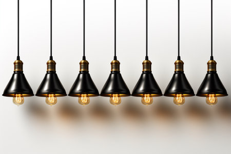 Ceiling Lights on white background. A high quality image making by generative ai.の素材