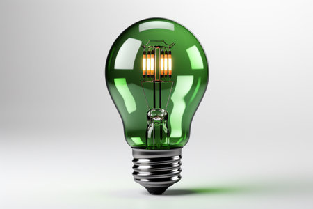 Energy Saving Bulb on white background. A high quality image making by generative ai.の素材