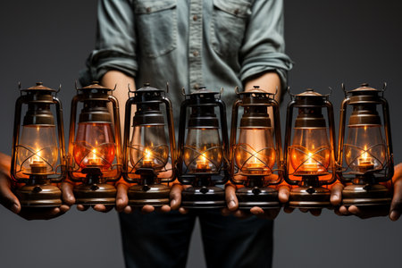 Hand Lamps. A high quality image making by generative ai.の素材